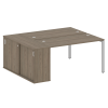 Metal System Рабочая станция с шкафом-купе на П-образном м/к БП.РС-СШК-1.3 Т Вяз Благородный/Металл