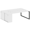 Metal System Quattro Рабочая станция с шкафом-купе на О-образном м/к 50БО.РС-СШК-1.5 Т Белый/Металл