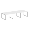 Metal System Quattro Переговорный стол (3 столешницы) на О-оразном м/к 50БО.ПРГ-3.2 Белый/Металл Сер