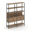 Shelf System Двухсекционный стеллаж пятиярусный с ящиками SN.STM-522 Дуб Табак/Металл Антрацит 1590*