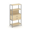 Shelf System Односекционный стеллаж четырехярусный с ящиками SN.STM-412 Акация Лорка/Металл Серый 81