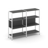 Shelf System Двухсекционный стеллаж трехярусный SN.STM-321 Антрацит/Металл Белый 1590*400*1246