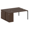 Metal System Quattro Рабочая станция с шкафом-купе на П-образном м/к 40БП.РС-СШК-1.3 Т Венге Цаво/Ме