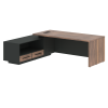 Стол руководителя с тумбой VRCT 2319(L) Американский орех/Черный матовый/Яшма черный 2300х1900х750 V