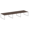 Metal System Quattro Рабочая станция на 6 раб. мест на О-образном м/к 40БО.СМ-6.4 Венге Цаво/Металл