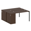 Metal System Quattro Рабочая станция с шкафом-купе на П-образном м/к 40БП.РС-СШК-1.2 Т Венге Цаво/Ме