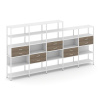 Shelf System Пятисекционный стеллаж пятиярусный с ящиками SN.STM-551 Белый/Вяз Благородный/Металл Бе