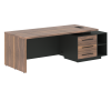 Стол руководителя с тумбой VRCT 2390(R) Американский орех/Черный матовый/Яшма черный 2300х900х750 VE