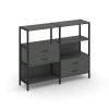 Shelf System Двухсекционный стеллаж трехярусный с ящиками SN.STM-323 Антрацит/Металл Черный 1590*400