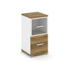 Concept Шкаф 1 узкая секция, 2 ниши CN.STU-212 RPW W Сандал Янтарный/Белый Бриллиант/Металл Белый/Пр