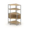 Shelf System Односекционный угловой стеллаж четырехярусный SN.STMU-411 Тиквуд Светлый/Металл Серый 8