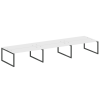 Metal System Quattro Рабочая станция на 6 раб. мест на О-образном м/к 50БО.СМ-6.5 Белый/Металл Антра