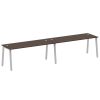 Metal System Рабочая станция на 2 места на А-образном м/к БА.СМ-2.5 Венге Цаво/Металл Серый 3600*720