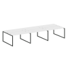 Metal System Quattro Рабочая станция на 6 раб. мест на О-образном м/к 40БО.СМ-6.3 Белый/Металл Антра