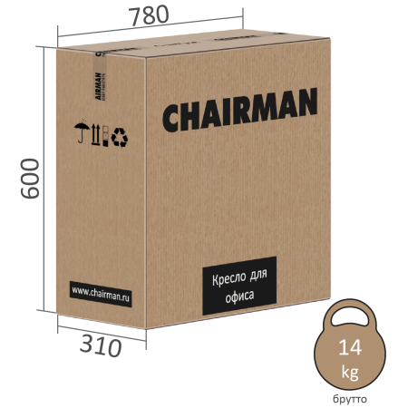 Кресло для персонала CHAIRMAN CH563 черный Б/П черный
