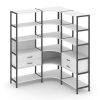 Shelf System Трехсекционный угловой стеллаж пятиярусный с ящиками SN.STMU-531 Белый/Металл Антрацит