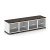 Concept Шкаф 2 широкие секции, 1 ниша CN.STS-123 RPW W Дуб Мали/Белый Бриллиант/Металл Белый/Прозрач