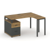 Concept Стол эргономичный с опорной тумбой CN.SA-304(R) A Сандал Янтарный/Антрацит/Металл Антрацит 1