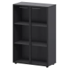 Шкаф средний со стеклом в ал. рамке СМШ38RS Графит 792x380x1190 Кортез