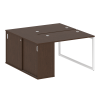 Metal System Quattro Рабочая станция с шкафом-купе на О-образном м/к 40БО.РС-СШК-1.1 Т Венге Цаво/Ме