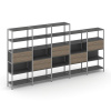 Shelf System Пятисекционный стеллаж пятиярусный с ящиками SN.STM-551 Антрацит/Вяз Благородный/Металл