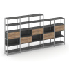 Shelf System Пятисекционный стеллаж пятиярусный с ящиками SN.STM-551 Антрацит/Дуб Табак/Металл Серый