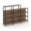 Shelf System Трехсекционный стеллаж четырех/трехярусный SN.STM-432 Дуб Табак/Металл Черный 2370*400*
