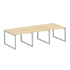 Metal System Quattro Переговорный стол (3 столешницы) на О-оразном м/к 50БО.ПРГ-3.1 Акация Лорка/Мет