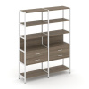 Shelf System Двухсекционный стеллаж пятиярусный с ящиками SN.STM-522 Вяз Благородный/Металл Белый 15