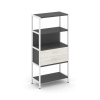 Shelf System Односекционный стеллаж четырехярусный с ящиками SN.STM-412 Антрацит/Дуб Наварра/Металл