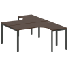 Metal System Рабочая станция криволинейная на П-образном м/к БП.РАС-СА-2.4 Венге Цаво/Металл Антраци
