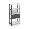 Shelf System Односекционный стеллаж четырехярусный с ящиками SN.STM-412 Белый/Антрацит/Металл Антрац