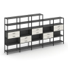 Shelf System Пятисекционный стеллаж пятиярусный с ящиками SN.STM-551 Антрацит/Дуб Наварра/Металл Чер