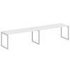 Metal System Quattro Рабочая станция на 2 места на О-образном м/к 40БО.СМ-2.5 Белый/Металл Серый 360