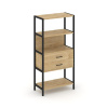 Shelf System Односекционный стеллаж четырехярусный с ящиками SN.STM-412 Тиквуд Светлый/Металл Черный