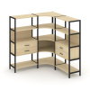 Shelf System Трехсекционный угловой стеллаж четырехярусный с ящиками SN.STMU-431 Акация Лорка/Металл