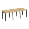 Onix Wood Стол переговорный (3 столешницы) OW.PRG-3.0 Тиквуд Светлый/Дуб Темный/Металл Антрацит 2340