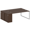 Metal System Quattro Рабочая станция с шкафом-купе на О-образном м/к 40БО.РС-СШК-1.5 Т Венге Цаво/Ме
