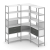 Shelf System Трехсекционный угловой стеллаж пятиярусный с ящиками SN.STMU-531 Белый/Антрацит/Металл