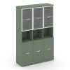 Concept Шкаф 3 узкие секции, 5 ниш CN.STU-533 RPW W Кобо/Металл Белый/Прозрачный 1252*420*1922