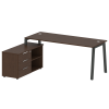 Metal System Рабочая станция с тумбой на А-образном м/к БА.РС-СТС-2.5 (L) Венге Цаво/Металл Антрацит