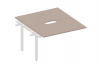 Cтол bench приставной 1200х1400х750мм (с эргономичными вырезами) AW2TPV127TRBL тортора белый