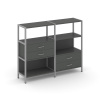 Shelf System Двухсекционный стеллаж трехярусный с ящиками SN.STM-323 Антрацит/Металл Серый 1590*400*