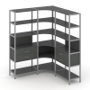 Shelf System Трехсекционный угловой стеллаж пятиярусный с ящиками SN.STMU-531 Антрацит/Металл Серый
