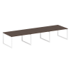 Metal System Quattro Переговорный стол (3 столешницы) на О-оразном м/к 50БО.ПРГ-3.3 Венге Цаво/Метал