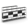 Shelf System Пятисекционный стеллаж пятиярусный с ящиками SN.STM-551 Антрацит/Белый/Металл Серый 393
