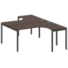 Metal System Quattro Рабочая станция криволинейная на П-образном м/к 40БП.РАС-СА-2.4 Венге Цаво/Мета