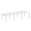 Metal System Quattro Переговорный стол (3 столешницы) на П-оразном м/к 40БП.ПРГ-3.2 Белый/Металл Сер