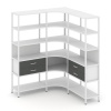 Shelf System Трехсекционный угловой стеллаж пятиярусный с ящиками SN.STMU-531 Белый/Антрацит/Металл