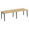 Onix Wood Стол переговорный (2 столешницы) OW.PRG-2.3 Тиквуд Светлый/Дуб Темный/Металл Антрацит 2760